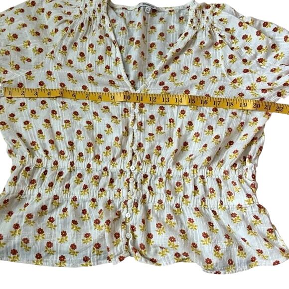 MADEWELL Sophia Wild Calendula Block Print Short Sleeve Top, Size XXL - Picture 6 of 14